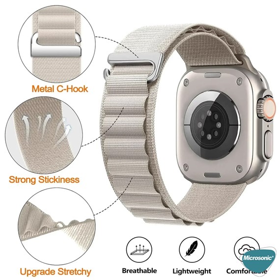 Microsonic Apple Watch SE 2022 40mm Kordon Alps Spin Siyah 2
