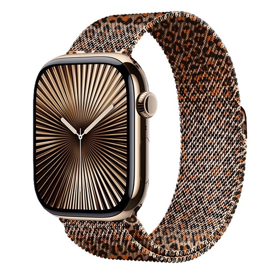 Microsonic Apple Watch Series 8 41mm Kordon Luxe Metal Leopard Rose Gold 2