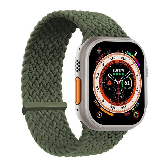 Microsonic Apple Watch SE 2022 40mm Kordon Medium Size 147mm Knitted Fabric Single Loop Koyu Yeşil 1