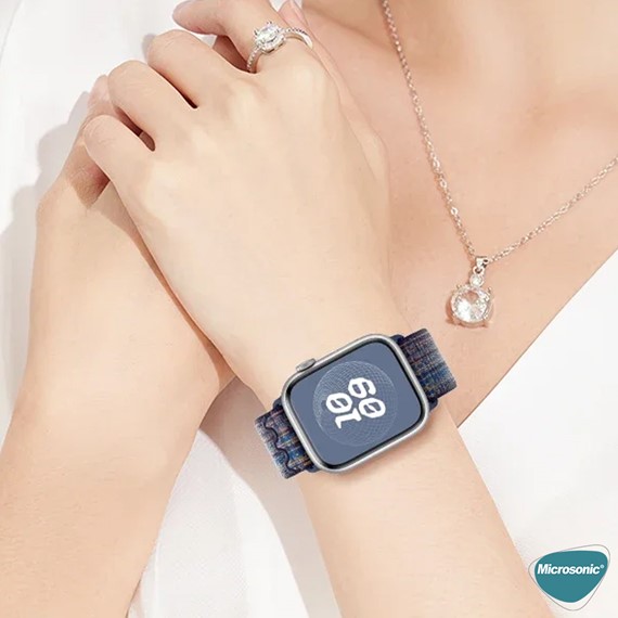 Microsonic Apple Watch SE 2022 40mm Kordon Terra Strand Koyu Yeşil 3