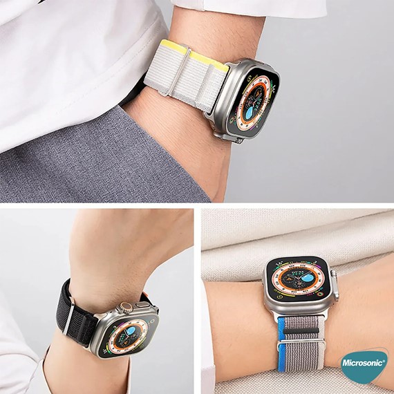 Microsonic Apple Watch SE 2022 40mm Kordon Hike Spiral Bej 3