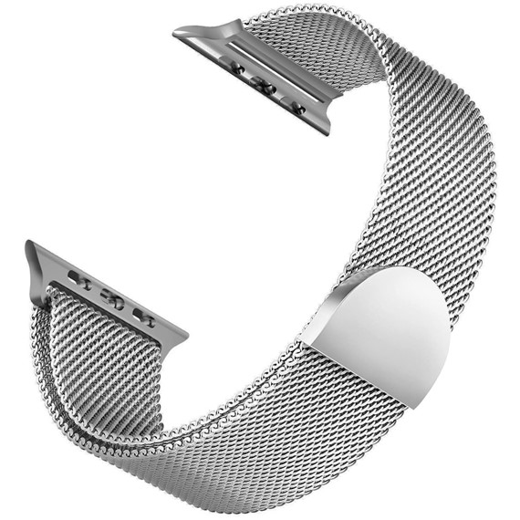 Microsonic Apple Watch SE 2022 40mm Kordon Luxe Metal Twist Gümüş 1
