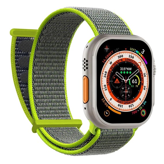 Microsonic Apple Watch SE 2022 44mm Hasırlı Kordon Woven Koyu Yeşil 1