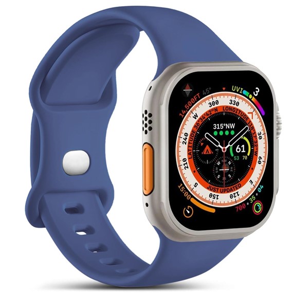 Microsonic Apple Watch SE 2022 44mm Kordon ActiveFlex Wristband Lacivert 1