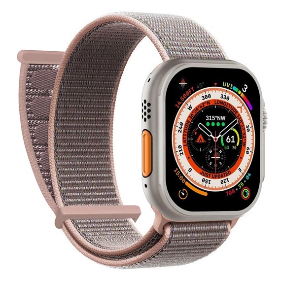 Microsonic Apple Watch SE 40mm Hasırlı Kordon Woven Rose Gold 1