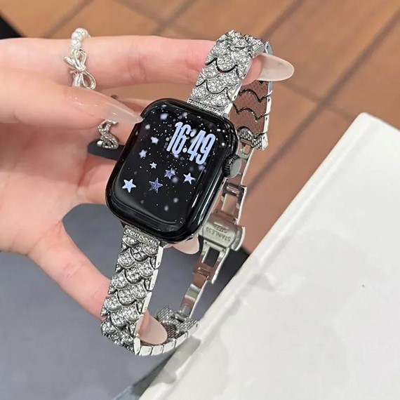 Microsonic Apple Watch Ultra Kordon Metal Fish Tail Style Koyu Gri 5