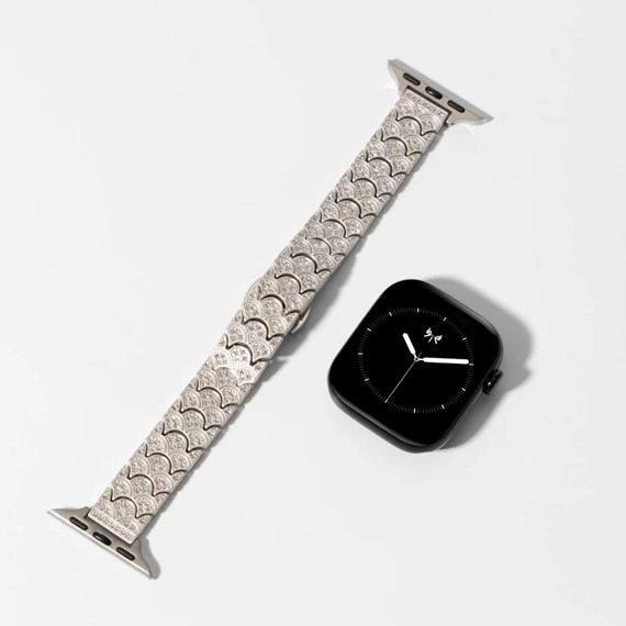 Microsonic Apple Watch Series 8 45mm Kordon Metal Fish Tail Style Gümüş 2