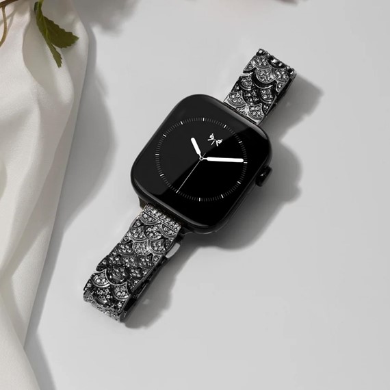 Microsonic Apple Watch Ultra Kordon Metal Fish Tail Style Siyah 3