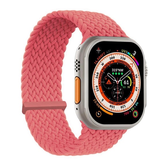 Microsonic Apple Watch SE 40mm Kordon Small Size 127mm Knitted Fabric Single Loop Pembe 1