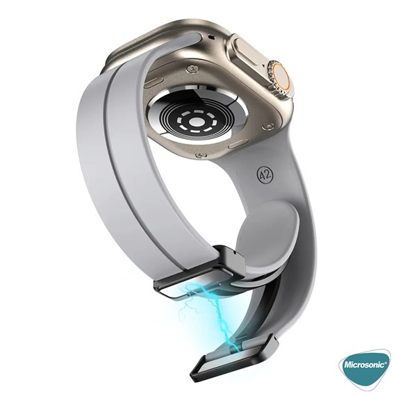 Microsonic Apple Watch Ultra Kordon Ribbon Line Turuncu Siyah 2