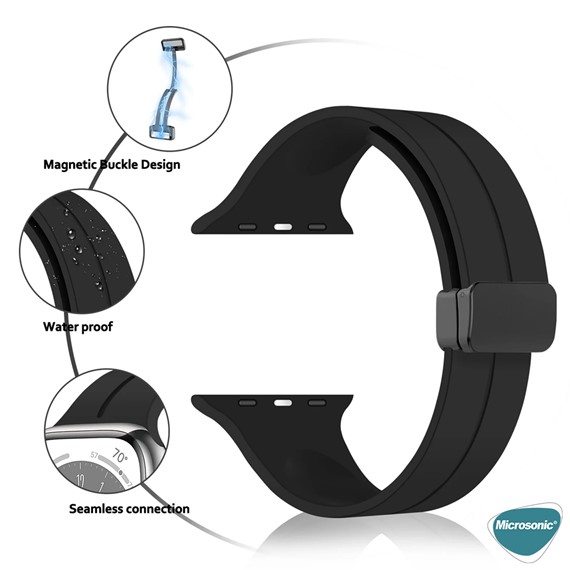 Microsonic Apple Watch Ultra Kordon Ribbon Line Turuncu Siyah 6