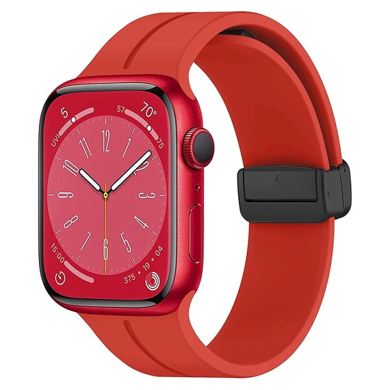 Microsonic Apple Watch Series 6 44mm Kordon Ribbon Line Kırmızı 1