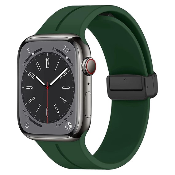 Microsonic Apple Watch Series 7 45mm Kordon Ribbon Line Koyu Yeşil 1