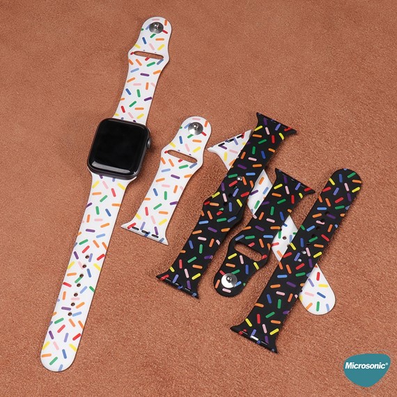Microsonic Apple Watch Series 9 41mm Silikon Kordon V2 Pride Edition Siyah 5