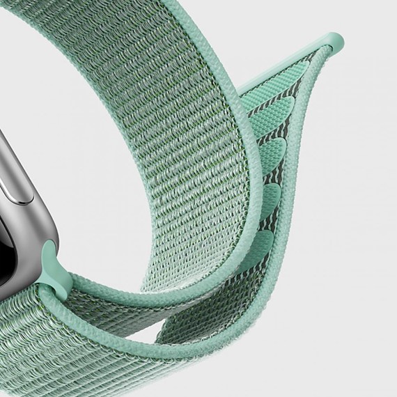 Microsonic Apple Watch Series 9 41mm Hasırlı Kordon Woven Yeşil 4