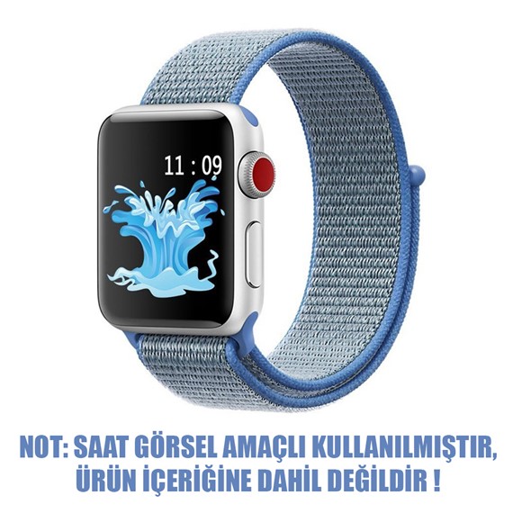 Microsonic Apple Watch Series 9 41mm Hasırlı Kordon Woven Mavi 2