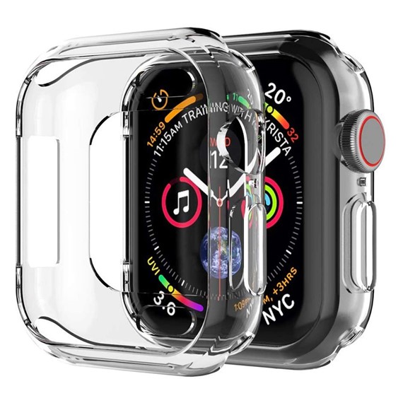 Microsonic Apple Watch SE 2022 44mm Kılıf 360 Full Round Soft Silicone Şeffaf 1