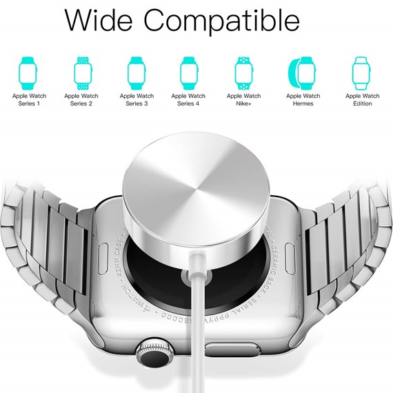 Microsonic Apple Watch Series 6 44mm Masaüstü Manyetik Hızlı Şarj Aygıtı - Type-C Kablosu Beyaz 6