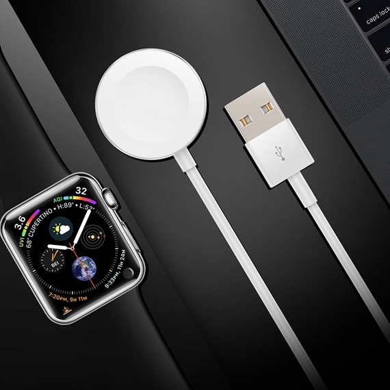 Microsonic Apple Watch SE 40mm Masaüstü Manyetik Şarj Cihazı Beyaz 4