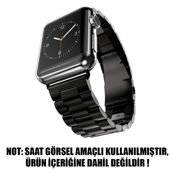 Microsonic Apple Watch SE 2022 44mm Metal Stainless Steel Kordon Siyah 2