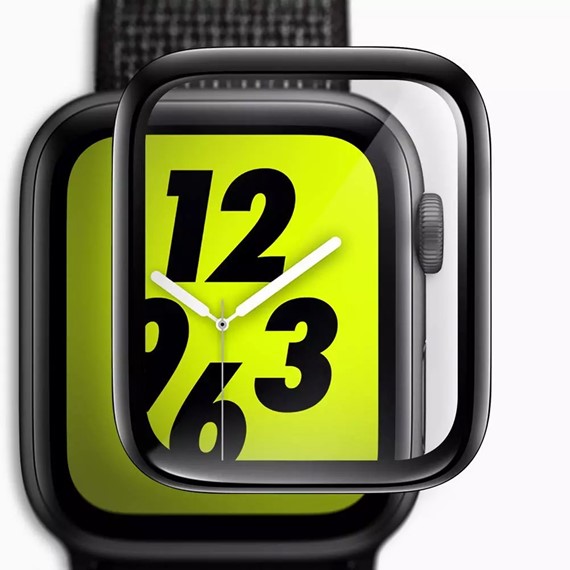 Microsonic Apple Watch Series 7 45mm Tam Kaplayan Temperli Cam Ekran Koruyucu Siyah 5