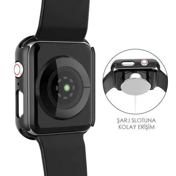 Microsonic Apple Watch Series 9 41mm Kılıf Matte Premium Slim WatchBand Kırmızı 4