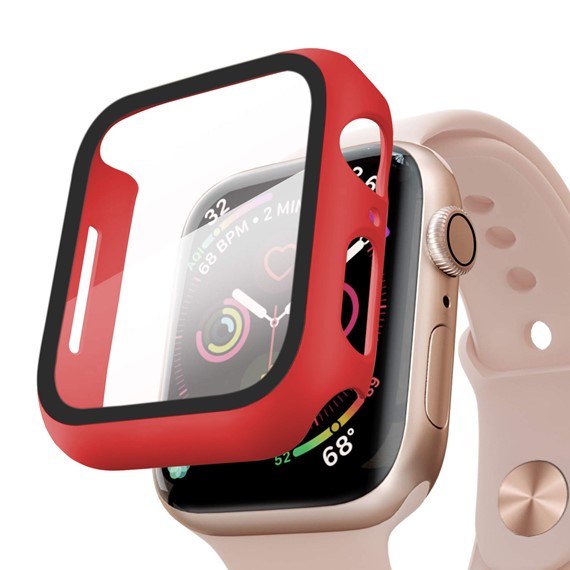 Microsonic Apple Watch Series 7 41mm Kılıf Matte Premium Slim WatchBand Kırmızı 1