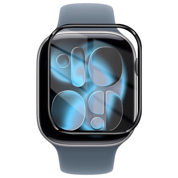 Microsonic Apple Watch Series 9 41mm Takma Aparatlı Kolay Uygulama Ekran Koruyucu Siyah 4
