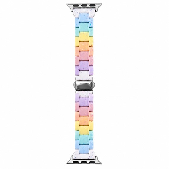 Microsonic Apple Watch Series 11 46mm Flame Metal Stainless Kordon Gökkuşağı 1