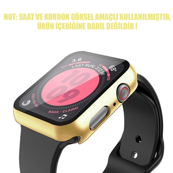 Microsonic Apple Watch Series 6 44mm Kılıf Matte Premium Slim WatchBand Gold 2