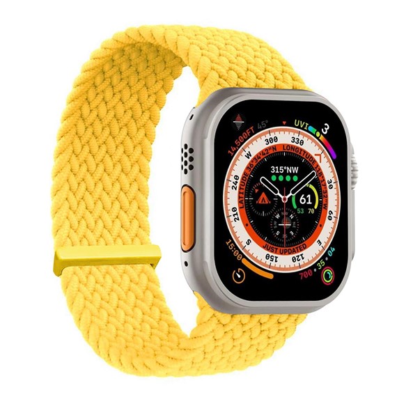 Microsonic Apple Watch Series 5 40mm Kordon Large Size 160mm Knitted Fabric Single Loop Sarı 1