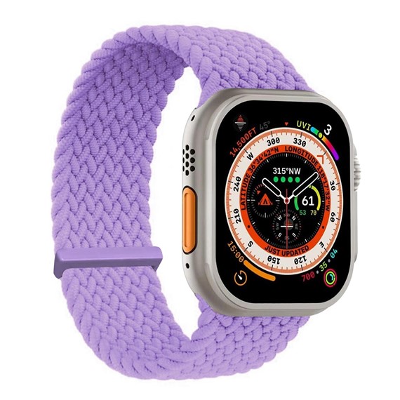 Microsonic Apple Watch Series 6 40mm Kordon Large Size 160mm Knitted Fabric Single Loop Lila 1