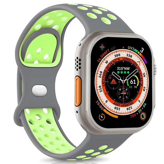 Microsonic Apple Watch Series 6 40mm Kordon Rainbow Band Gri Yeşil 1