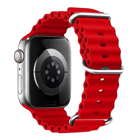 Microsonic Apple Watch Series 7 41mm Kordon Aqua Belt Kırmızı 1