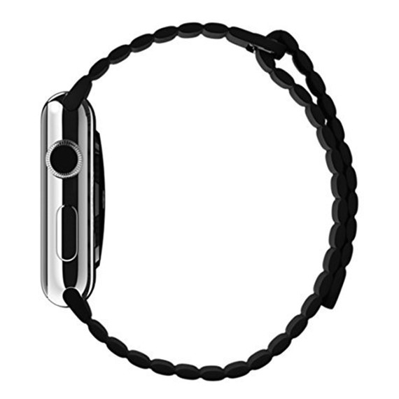 Microsonic Apple Watch Series 2 42mm Twist Leather Loop Kordon Siyah 5