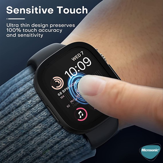Microsonic Apple Watch Ultra Kılıf Privacy Gizlilik Filtreli WatchBand Siyah 6