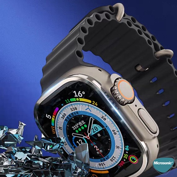 Microsonic Apple Watch Ultra 2 Tam Kaplayan Cam Ekran Koruyucu V2 Gold 5