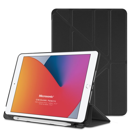 Microsonic Apple iPad 10 2 8 Nesil Kılıf A2270-A2428-A2429-A2430 Origami Pencil Siyah 1