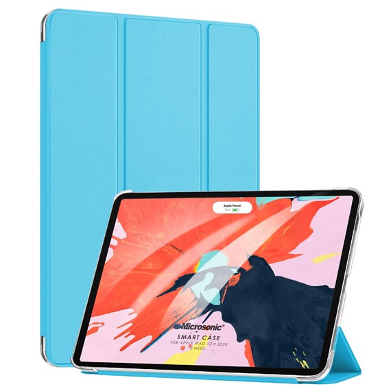 Microsonic Apple iPad Pro 12 9 2022 6 Nesil Kılıf A2436-A2764-A2437-A2766 Slim Translucent Back Smart Cover Mavi 1