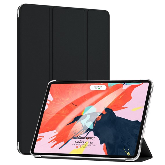 Microsonic Apple iPad Pro 12 9 2022 6 Nesil Kılıf A2436-A2764-A2437-A2766 Slim Translucent Back Smart Cover Siyah 1