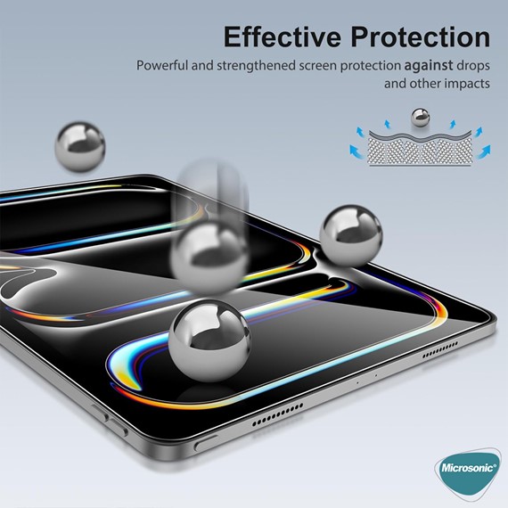 Microsonic Apple iPad Air 11 2024 A2902-A2903 Tempered Glass Cam Ekran Koruyucu 5