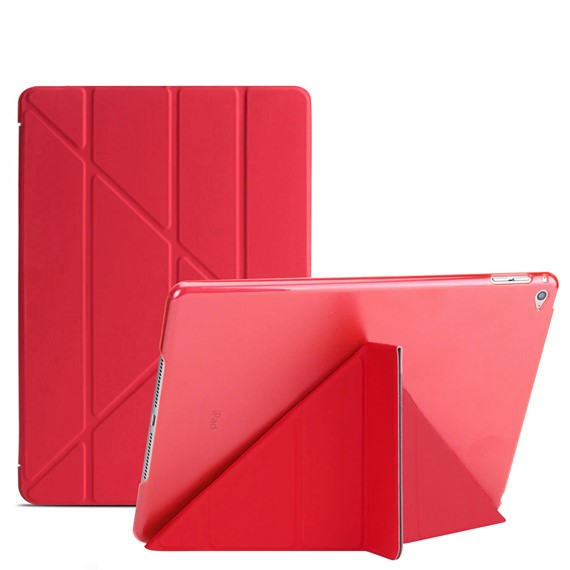 Microsonic Apple iPad Air 2 A1566-A1567 Folding Origami Design Kılıf Kırmızı 1