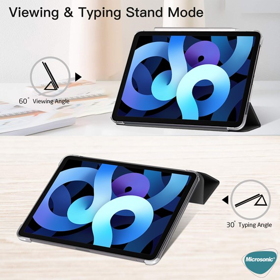 Microsonic Apple iPad Pro 11 2024 Kılıf A2836-A2837 Slim Translucent Back Smart Cover Kırmızı 3