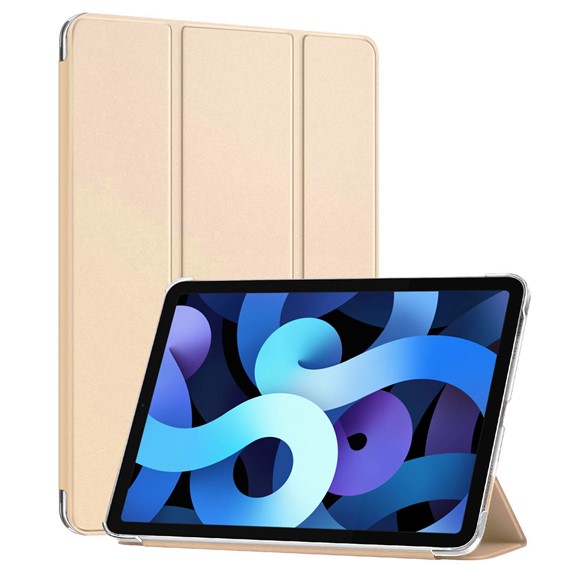 Microsonic Apple iPad Air 5 Nesil 2022 Kılıf A2588-A2589-A2591 Slim Translucent Back Smart Cover Gold 1
