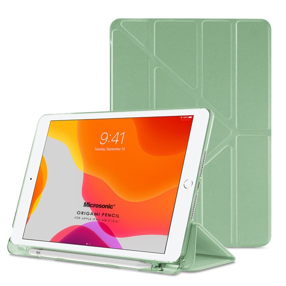 Microsonic Apple iPad Air 3 10 5 2019 Kılıf A2152-A2123-A2153-A2154 Origami Pencil Açık Yeşil 1