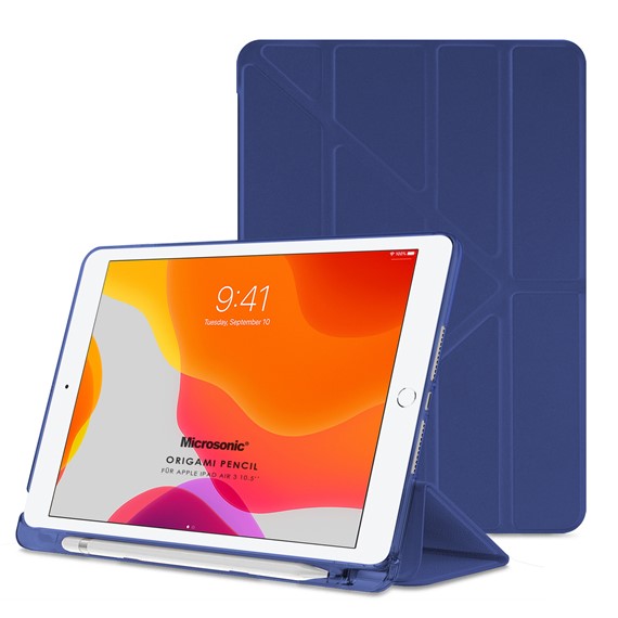 Microsonic Apple iPad Air 3 10 5 2019 Kılıf A2152-A2123-A2153-A2154 Origami Pencil Lacivert 1