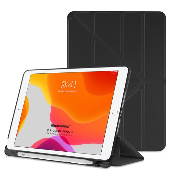 Microsonic Apple iPad Air 3 10 5 2019 Kılıf A2152-A2123-A2153-A2154 Origami Pencil Siyah 1