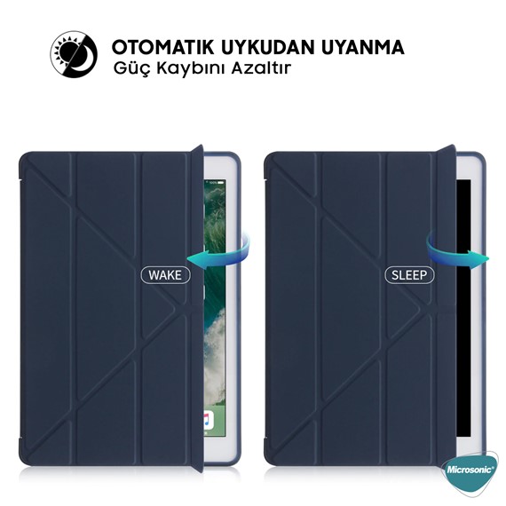 Microsonic Apple iPad Air 3 10 5 2019 A2152-A2123-A2153-A2154 Folding Origami Design Kılıf Siyah 4