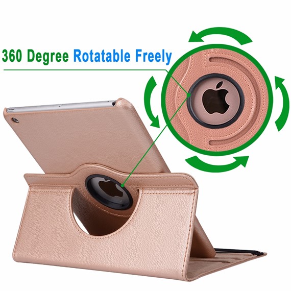 Microsonic Apple iPad Mini 5 7 9 2019 A2133-A2124-A2125-A2126 Kılıf 360 Rotating Stand Deri Mor 3