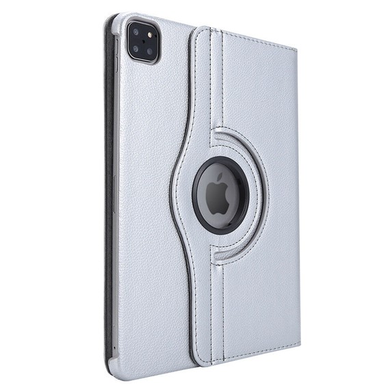 Microsonic Apple iPad Pro 11 2020 2 Nesil Kılıf A2228-A2068-A2230 360 Rotating Stand Deri Gümüş 2